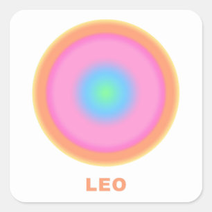 Leo Zodiac Sign Stylish Gradient Quadratischer Aufkleber