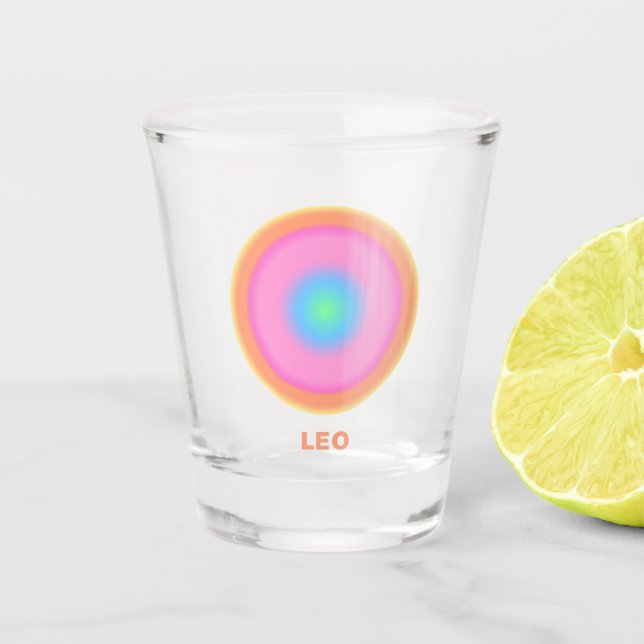 Leo Zodiac Sign Stylish Gradient Schnapsglas (Vorderseite)