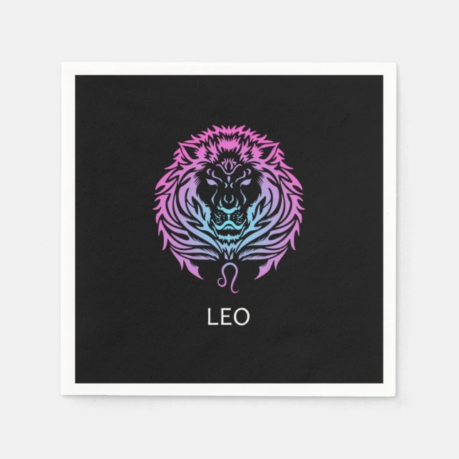 Leo Zodiac Sign The Lion Design Birthday Gift Serviette (Vorderseite)