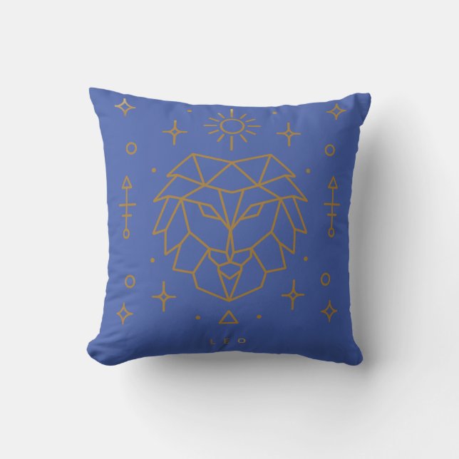 Leo Zodiac Sign Throw Kissen (Vorderseite)