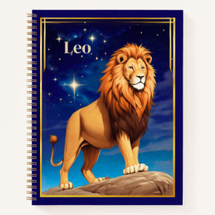 Leo Zodiac Sign Under a Starry Sky Journal Notizbuch