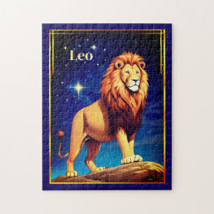 Leo Zodiac Sign Under einem Sternenhimmel Puzzle