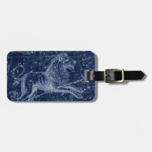 Leo Zodiac Sign Vintag Illustration Gepäckmarke Gepäckanhänger
