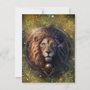 Leo Zodiac Sign Watercolor Design Mitteilungskarte