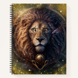 Leo Zodiac Sign Watercolor Design Notizbuch