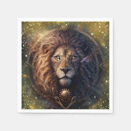 Leo Zodiac Sign Watercolor Design Serviette
