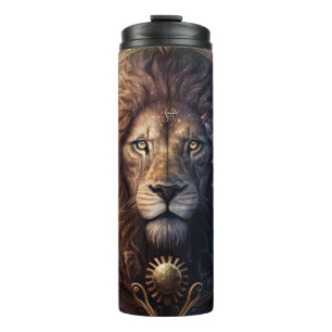 Leo Zodiac Sign Watercolor Design Thermosbecher