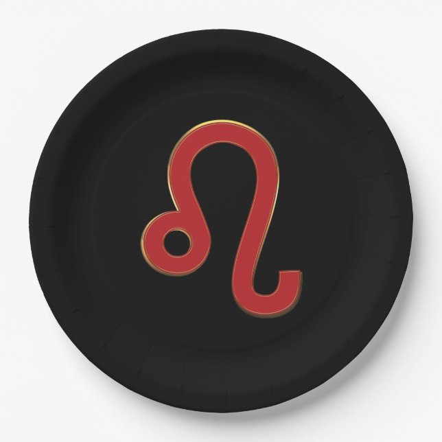 LEO Zodiac Signage Juli August Astrologie Geburtst Pappteller (Vorderseite)