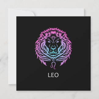 Leo Zodiac signiert das Löwendesign Geburtstagsges Einladung