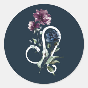 Leo Zodiac Star Sign Runder Aufkleber