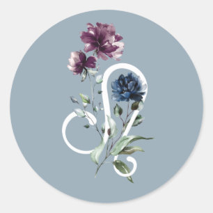 Leo Zodiac Star Sign Runder Aufkleber