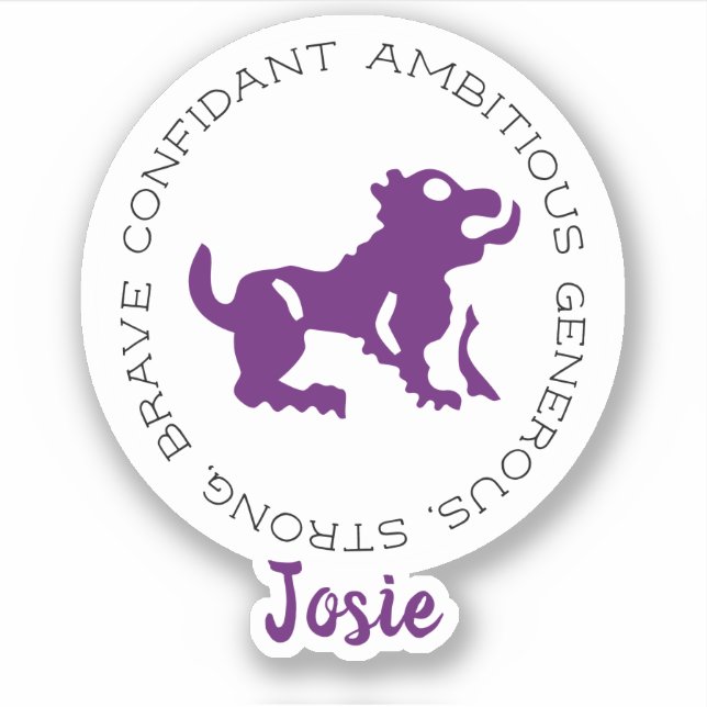 Leo Zodiac Star Sign Tracks Aufkleber (Vorderseite)