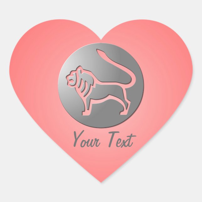 Leo Zodiac Star Silver Pink Herzform Herz-Aufkleber (Vorderseite)