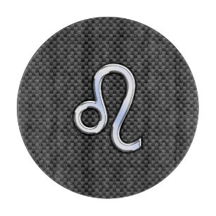 Leo Zodiac Symbol auf der Dekoration von Kohlefase Schneidebrett