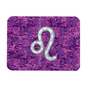 Leo Zodiac Symbol auf der Pink Fuchsia Digitalen C Magnet