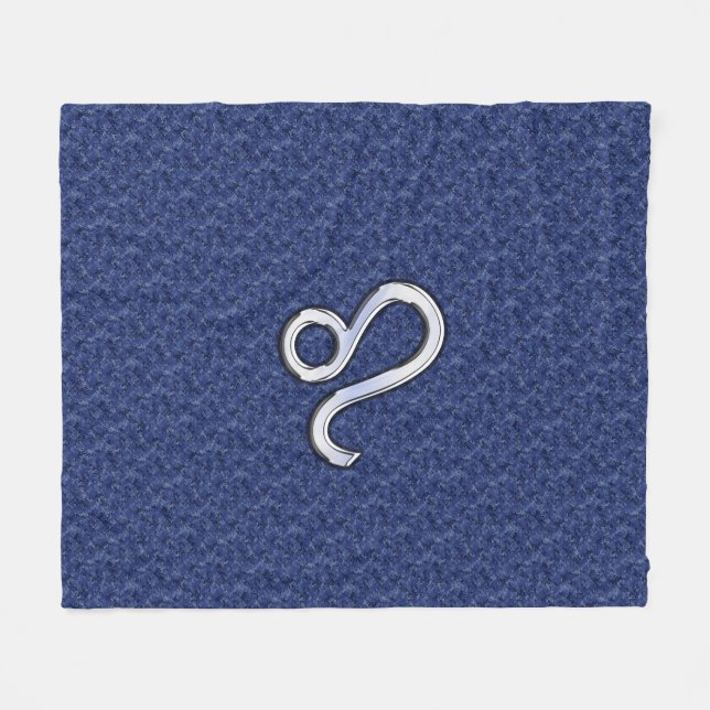 Leo Zodiac Symbol auf Navy Blue Digital Camouflage Fleecedecke (Vorderseite (Horizontal))