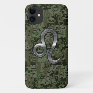 Leo Zodiac Symbol Green Digital Camouflage Case-Mate iPhone Hülle