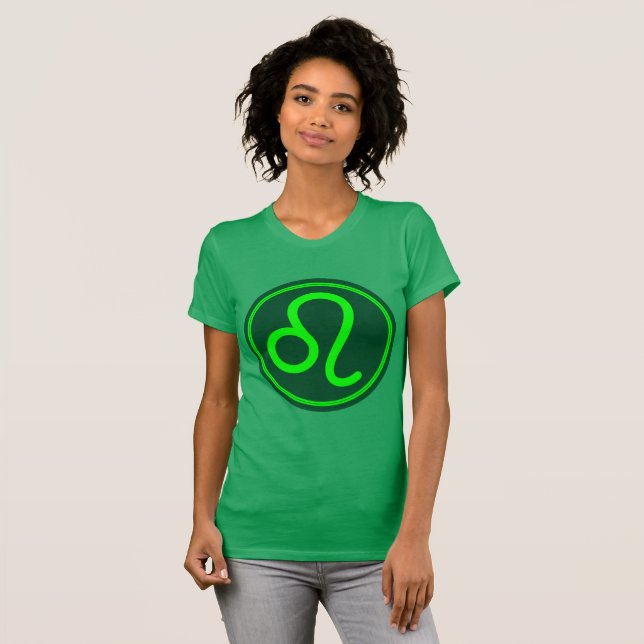 Leo Zodiac Symbol Green Mix T-Shirt (Vorne ganz)