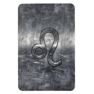 Leo Zodiac Symbol in Grunge Distressed Style Magnet