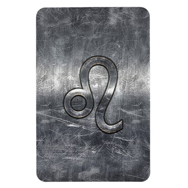 Leo Zodiac Symbol in Grunge Distressed Style Magnet (Vertikal)