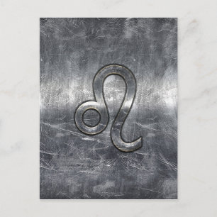 Leo Zodiac Symbol in Grunge Distressed Style Postkarte