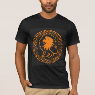 Leo Zodiac Symbol mit feinem goldenen Löwenkopf T-Shirt