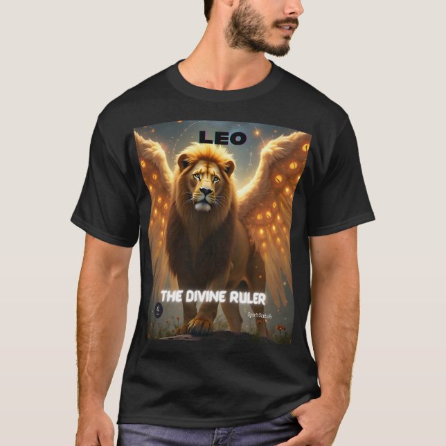 Leo Zodiac T - Shirt - Astrologie Grafik T-Shirt (Vorderseite)