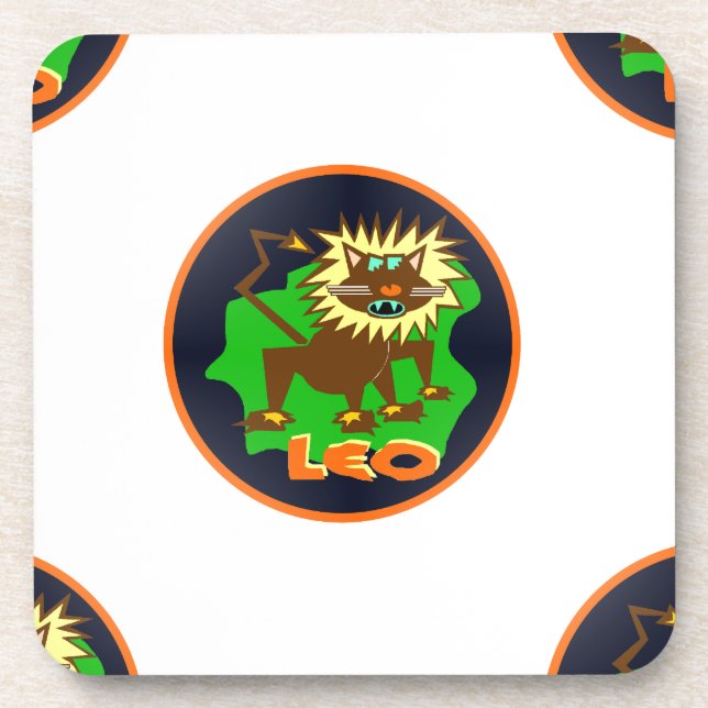 Leo zodiac untersetzer (Vorderseite)