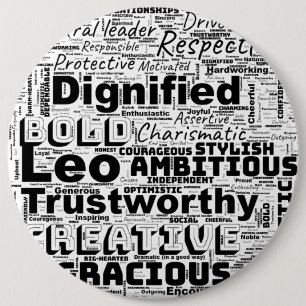 Leo Zodiac Word Cloud Inspiration Button