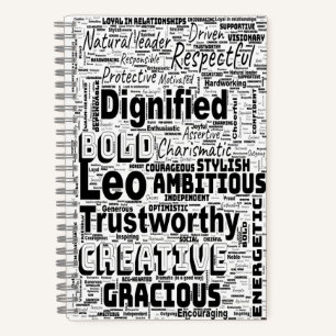 Leo Zodiac Word Cloud Inspiration Notizbuch