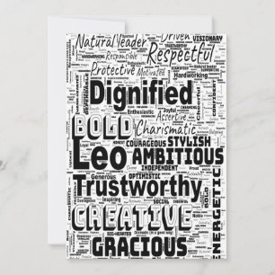 Leo Zodiac Word Cloud Spiral Einladung