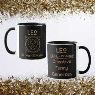 Leo Zodiac Zeichen mit Symbol und Eigenschaften Tasse