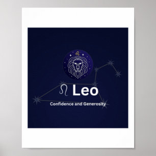 Leo Zodic Sign Sticker Poster