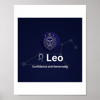 Leo Zodic Sign Sticker Poster