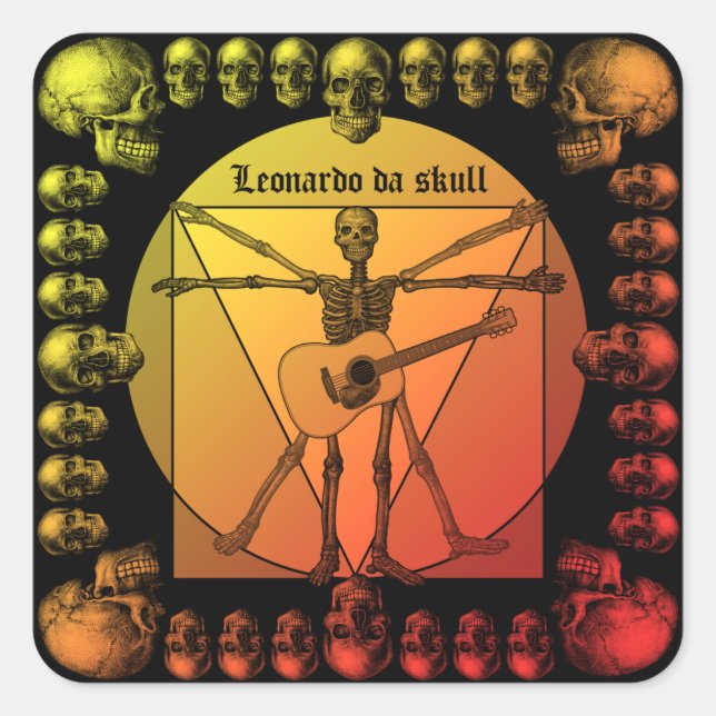 Leoguitar1 Quadratischer Aufkleber (Vorderseite)