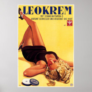 LEOKREM Vintage Werbung für deutsche Hautpflegecre Poster