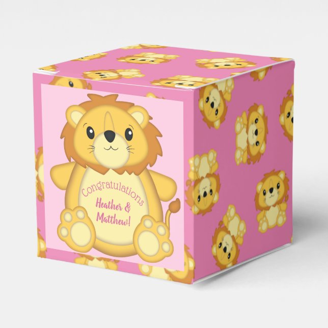 Leon Baby Dusche Pink Geschenkschachtel (Vorderseite)