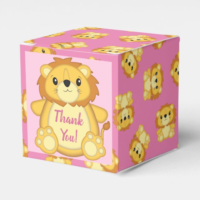 Leon Baby Dusche Pink Geschenkschachtel (Vorderseite)