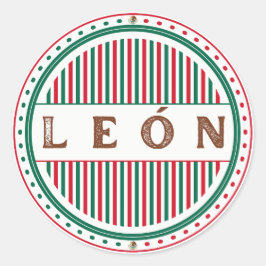 Leon City Pride Emblem – Mexican Identity Runder Aufkleber