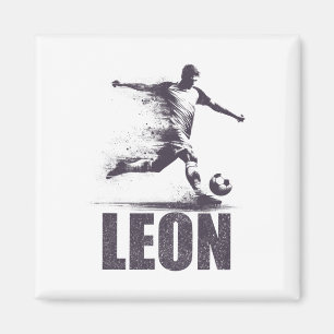 Leon Fußballjungen Personalisierter Vorname Leon  Magnet