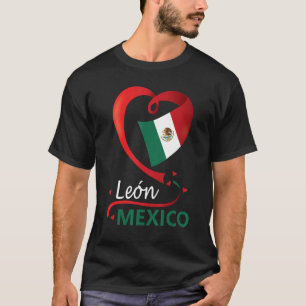 León Guanajuato Mexico Herzenflagge Mexicana Coraz T-Shirt