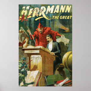 Leon Herrmann The Great ~ Vintag Magic Act Poster