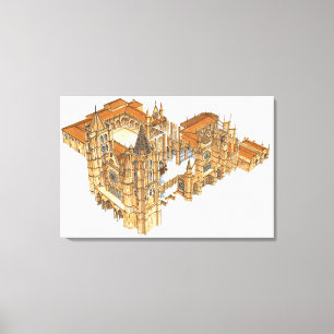 Leon-Kathedrale. Spanien Leinwanddruck