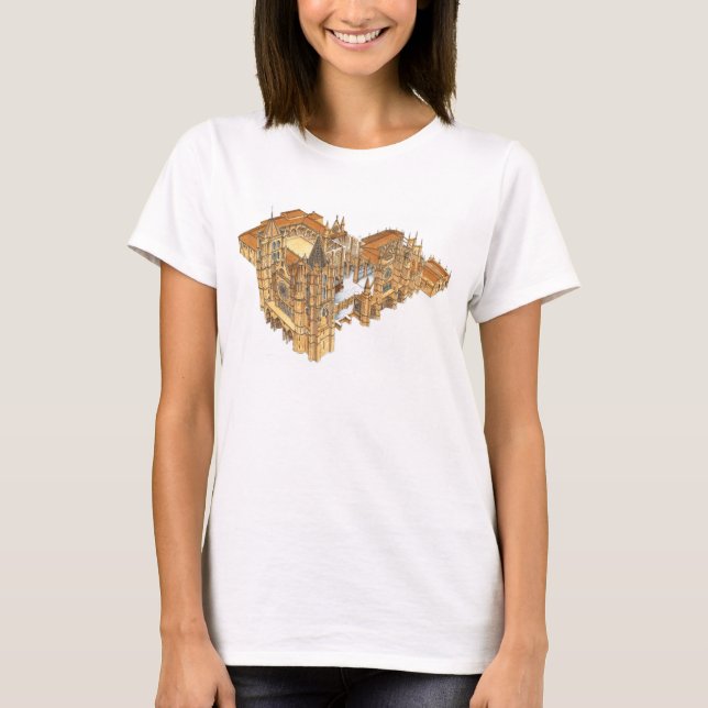 Leon-Kathedrale. Spanien T-Shirt (Vorderseite)