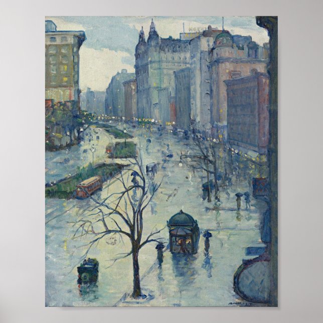 Leon Kroll - Broadway mit Blick nach Süden Poster (Vorne)