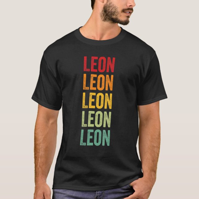 Leon Landkreis Florida Rainbow Text Design T-Shirt (Vorderseite)