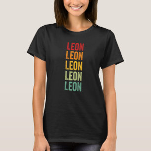 Leon Landkreis Texas Rainbow Text T-Shirt