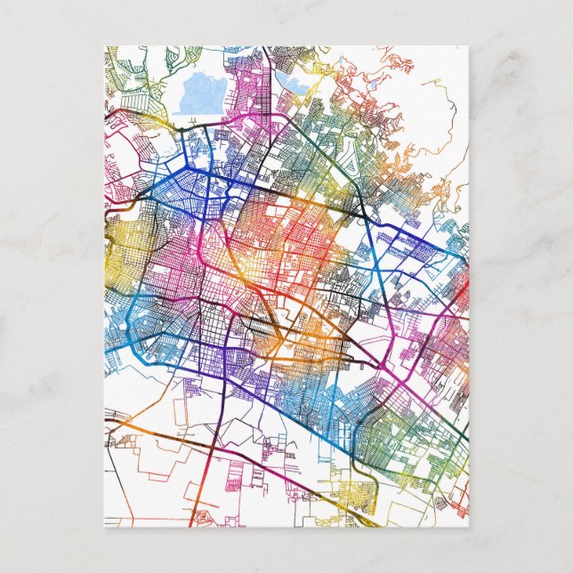 León Mexico City Map Postkarte (Vorderseite)