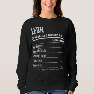 Leon Serving Size Nutrition Label Kalorien Sweatshirt