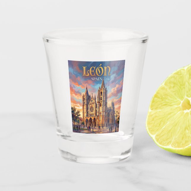 León Spanien Schnapsglas (Vorderseite)